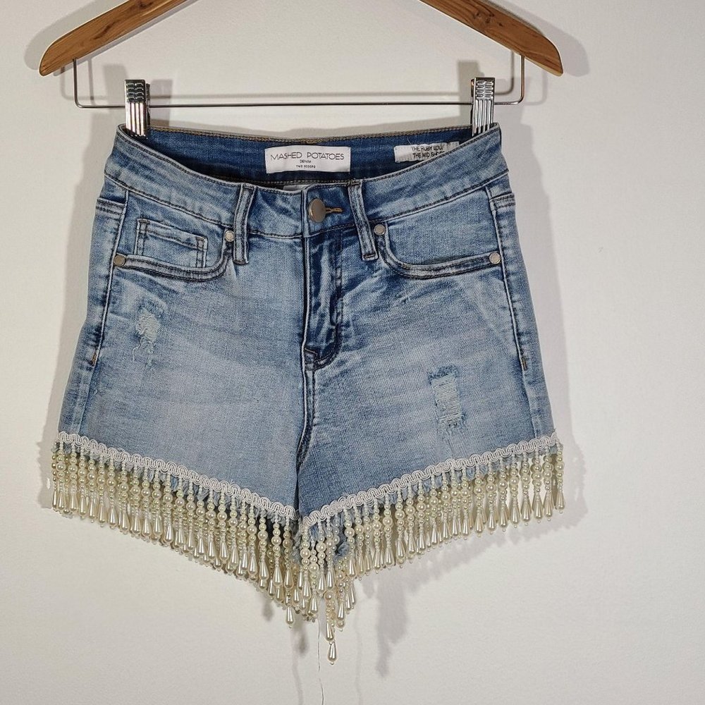 Mashed Potatoes Pearl Fringe Shorts Size 5
